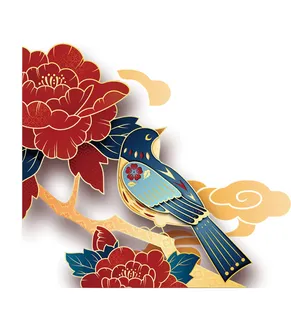 立体中国风花鸟免抠