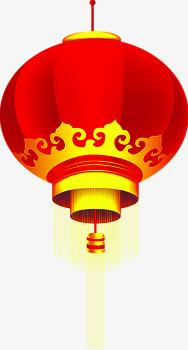 手绘红色中国风灯笼七夕情人节免抠