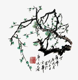国画梅花免抠 国画梅花免抠