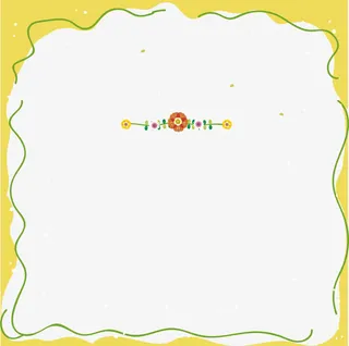 黄色卡通边框纹理免抠