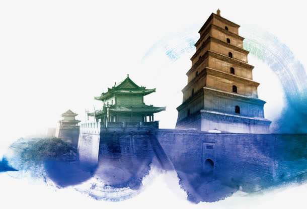 西安大雁塔免抠