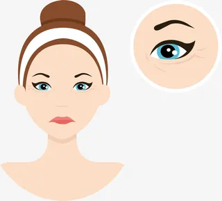 眼角皱纹卡通女孩免抠