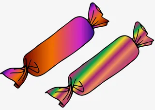 彩虹色包装矢量糖果免抠