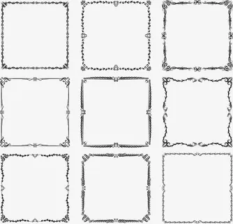 黑色简约框架边框纹理免抠