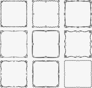 黑色简约框架边框纹理免抠