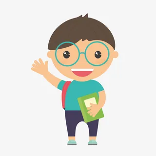 学生小男孩矢量图免抠