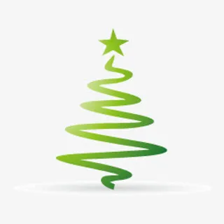 绿色线条圣诞树透明PNG图标免抠