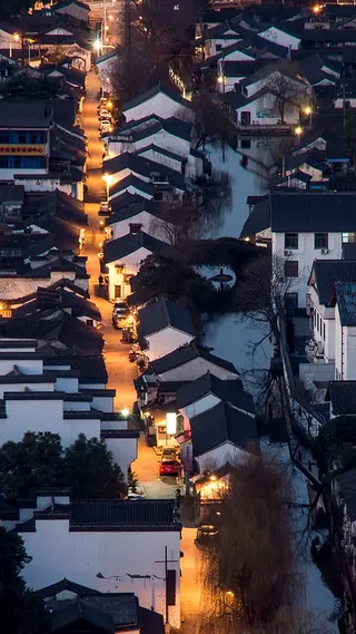 中国风小镇摄影风景H5背景高清
