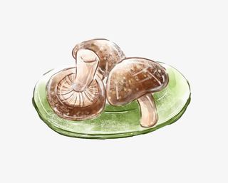 手绘食材菌类香菇免抠