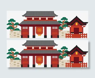 建筑房屋矢量图免抠