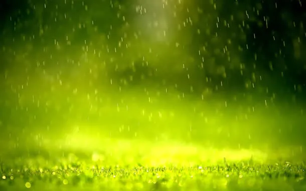 水滴雨滴唯美绿色免抠