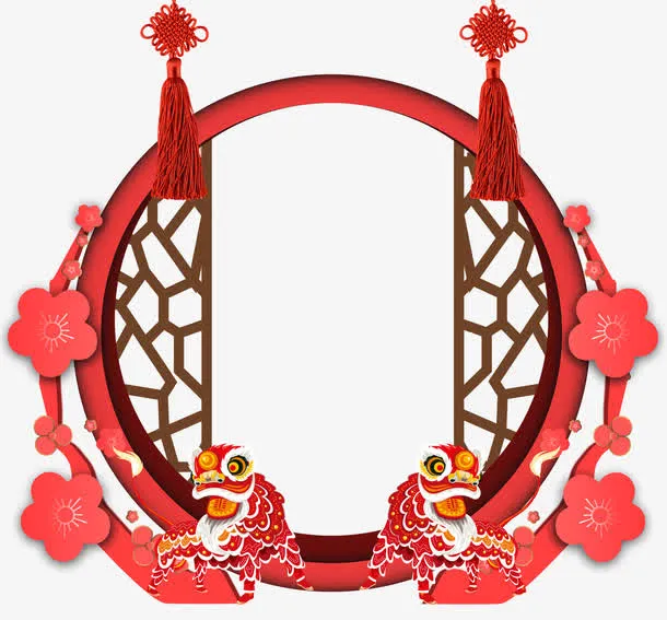 春节喜庆边框psd分层图免抠