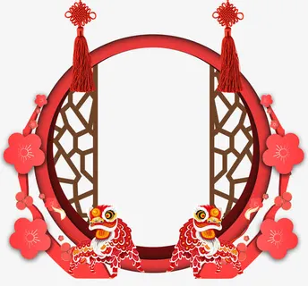 春节喜庆边框psd分层图免抠