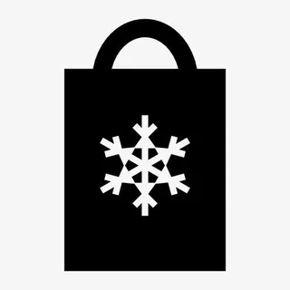 手绘黑色雪花图标免抠