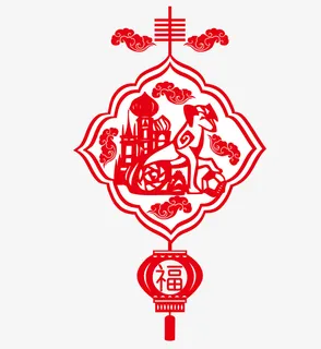 喜庆元素春节元素吉祥平安阖家欢乐窗贴免抠