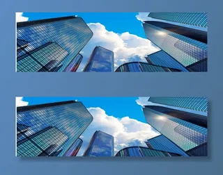 现代都市建筑淘宝海报背景免抠背景banner海报元素