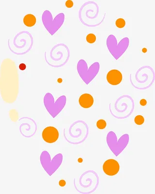 卡通爱心漂浮素材免抠