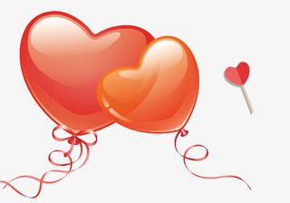 红色爱心气球免抠