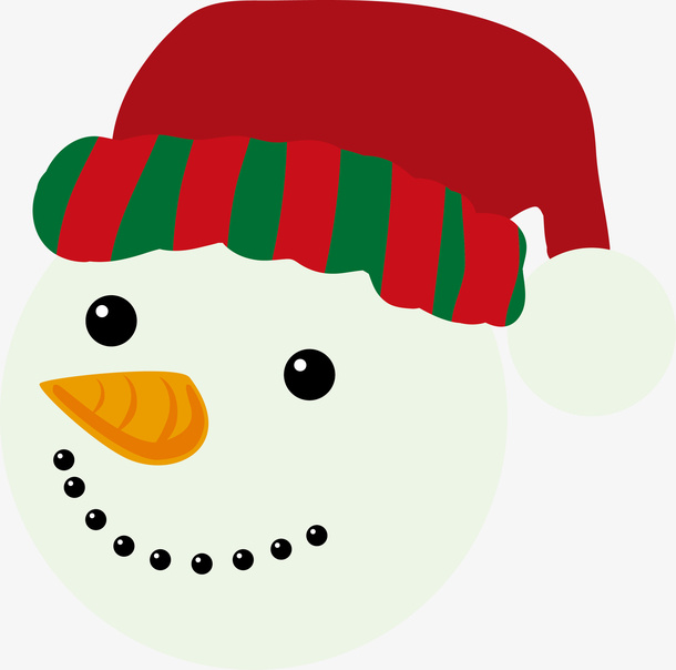 白色圣诞帽雪人免抠