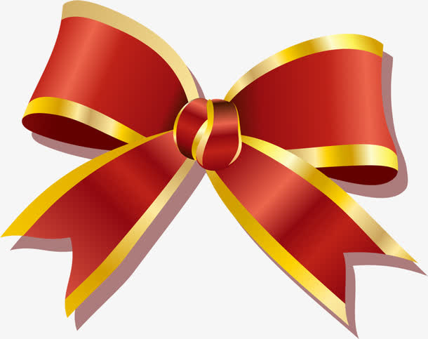 红色卡通蝴蝶结创意免抠