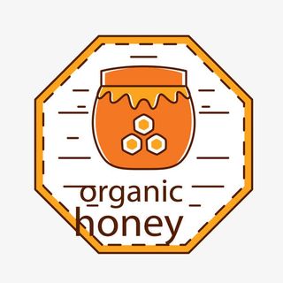 手绘有机蜂蜜标签矢量免抠
