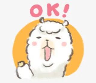 ok白色羊驼卡通免抠