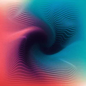 抽象式青红色扭曲海报免抠