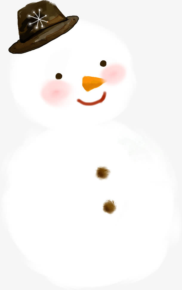 手绘可爱帽子雪人免抠