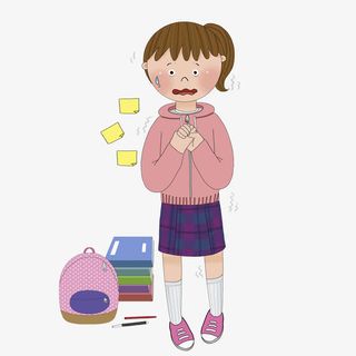 发抖的小女孩免抠