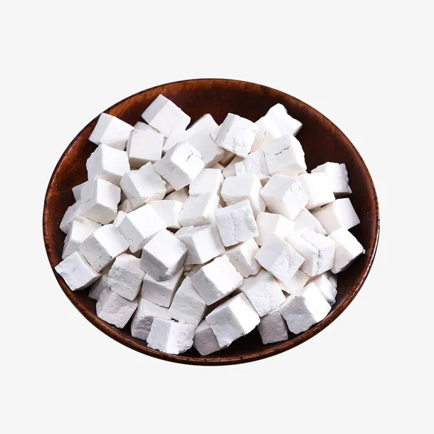 一碟加工后的茯苓设计免抠