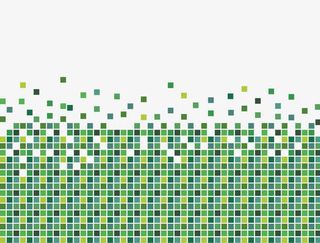 矢量绿色系马赛克科技感装饰素材免抠