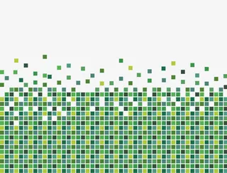 矢量绿色系马赛克科技感装饰素材免抠