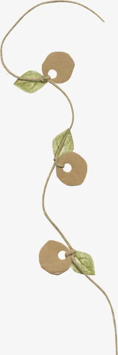 绳子素材绿叶免抠