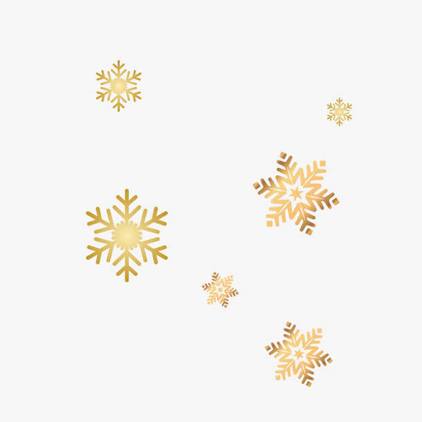 圣诞金色雪花素材免抠