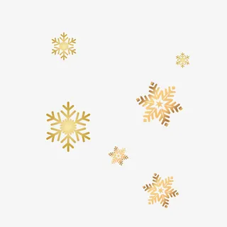 圣诞金色雪花素材免抠