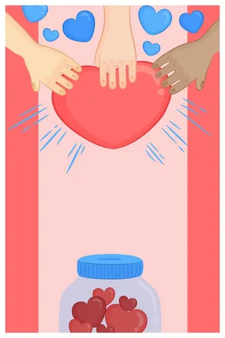 简约志愿者捐献爱心背景高清