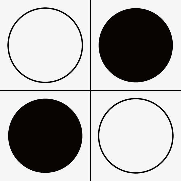 中国益智黑白棋五子棋免抠