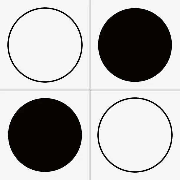 中国益智黑白棋五子棋免抠