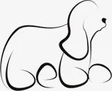 手绘小狗线条图片免抠