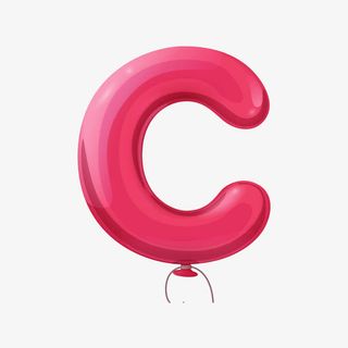 卡通手绘气球字母C免抠