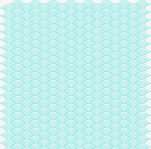 浅蓝色海浪波纹边框纹理免抠
