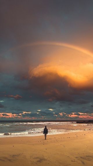 简约清新文艺沙滩H5背景高清