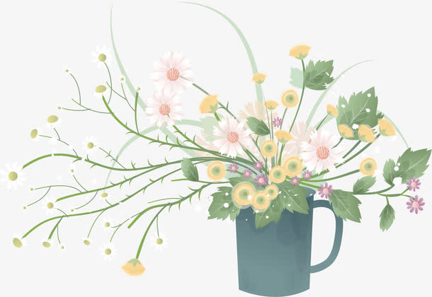 手绘花草免抠