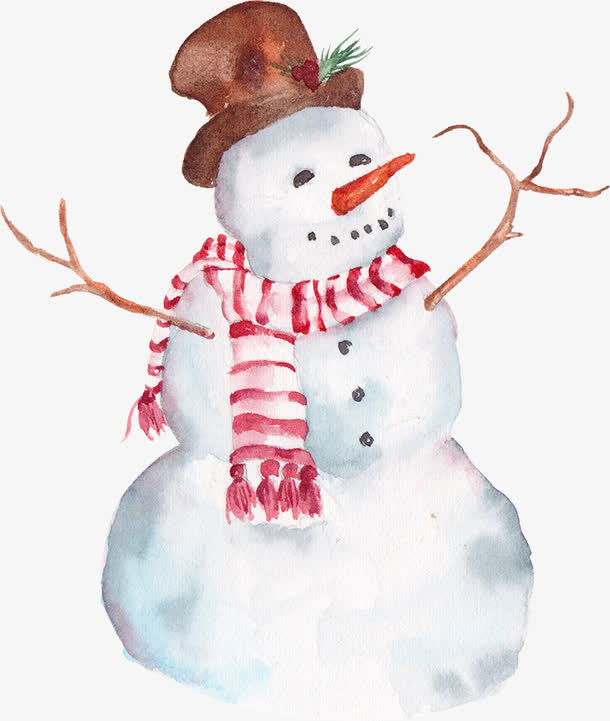 雪人手绘画免抠