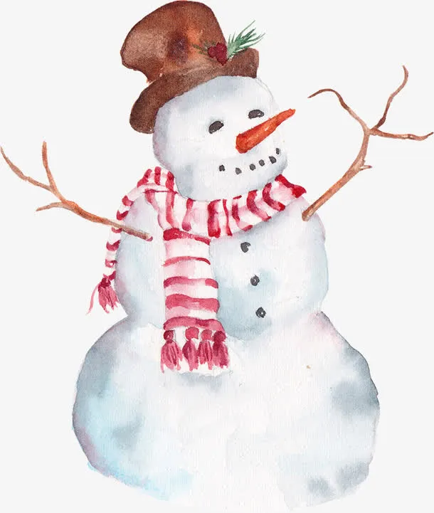 雪人手绘画免抠