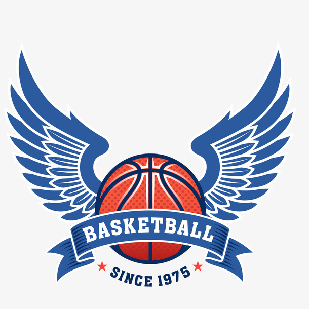 手绘篮球比赛标签设计免抠