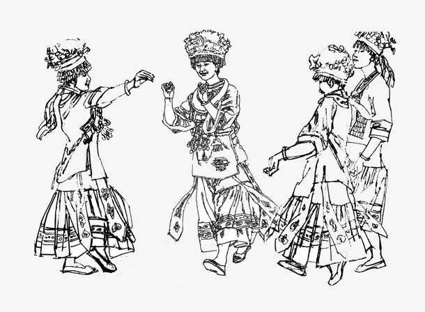 简笔画甩手舞免抠