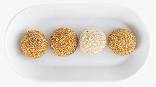 球状零食糯米麻团子免抠