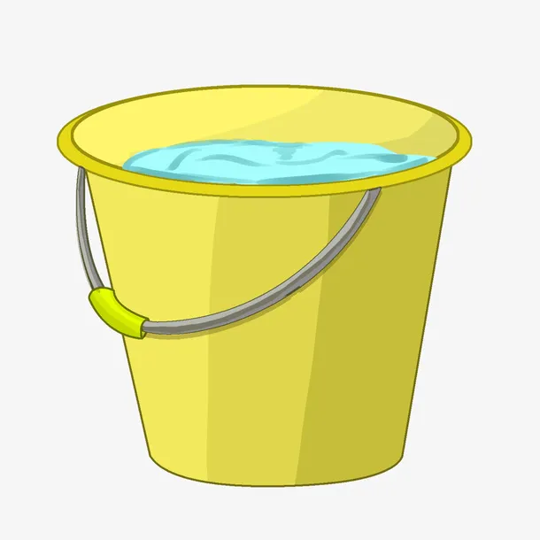 黄色水桶和水插图筛免抠