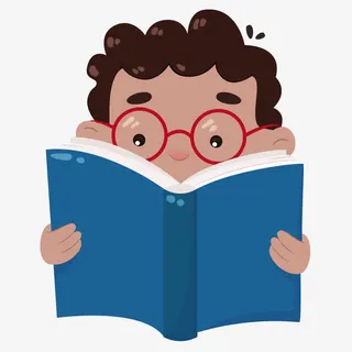手绘矢量世界图书日看书戴眼镜男免抠